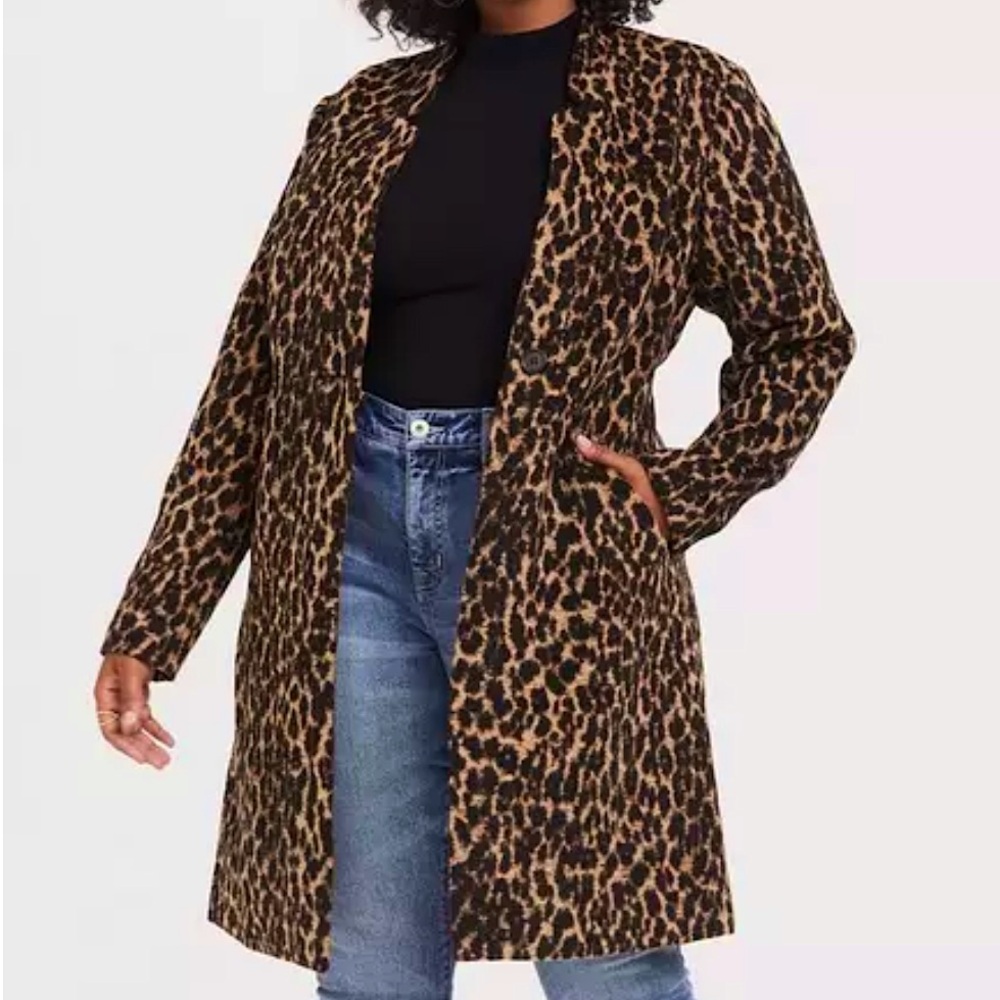 TORRID ‘Brown Animal’ Wool Coat - Women’s 1X